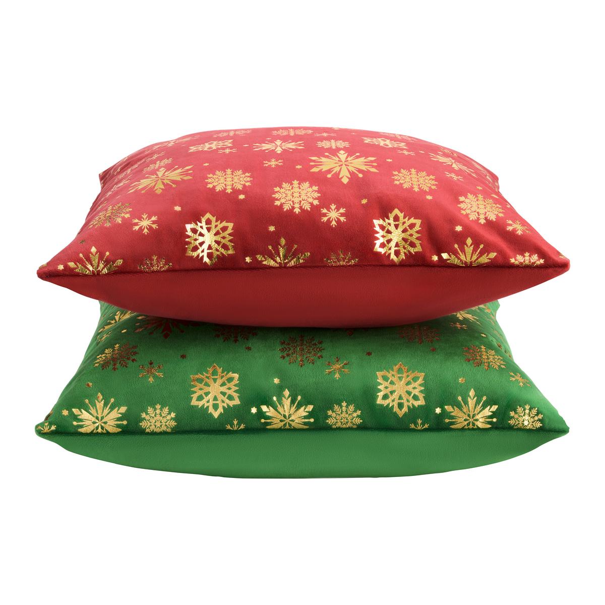 DEKORAČNÍ POLŠTÁŘ SNOWFLAKE - barvy zlata/červená, textil (45/45cm) - Mömax