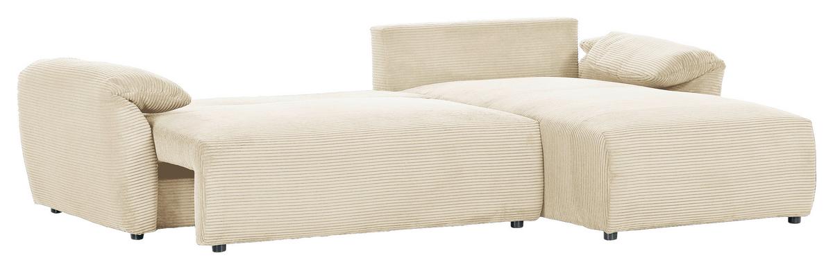 Ecksofa Cuty Beige S: 266x180 cm - Schwarz/Naturfarben, KONVENTIONELL, Textil (266/180cm) - MID.YOU