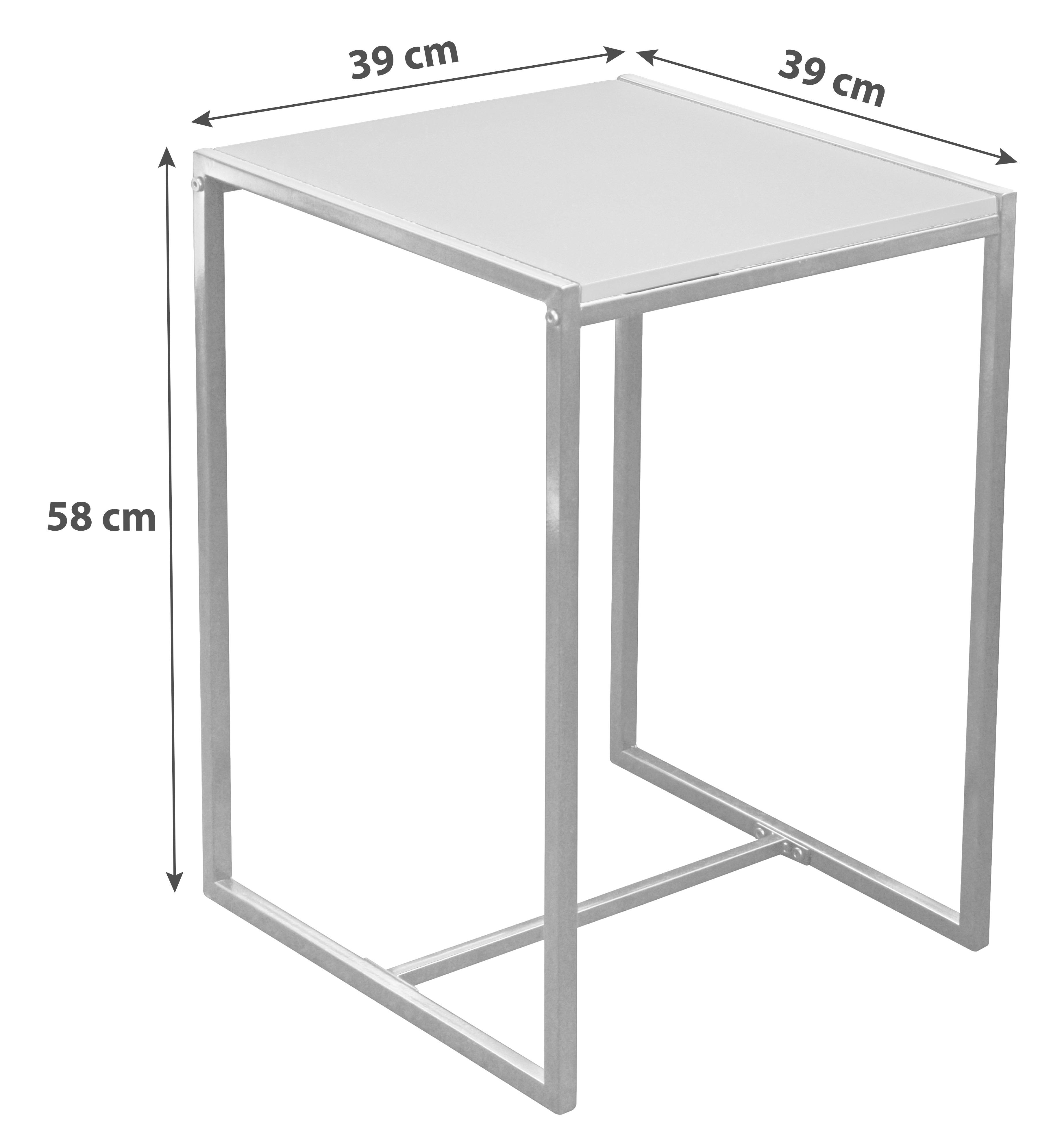 Odkládací Stolek Bali - bílá/černá, Moderní, kov/kompozitní dřevo (39/58/39cm)