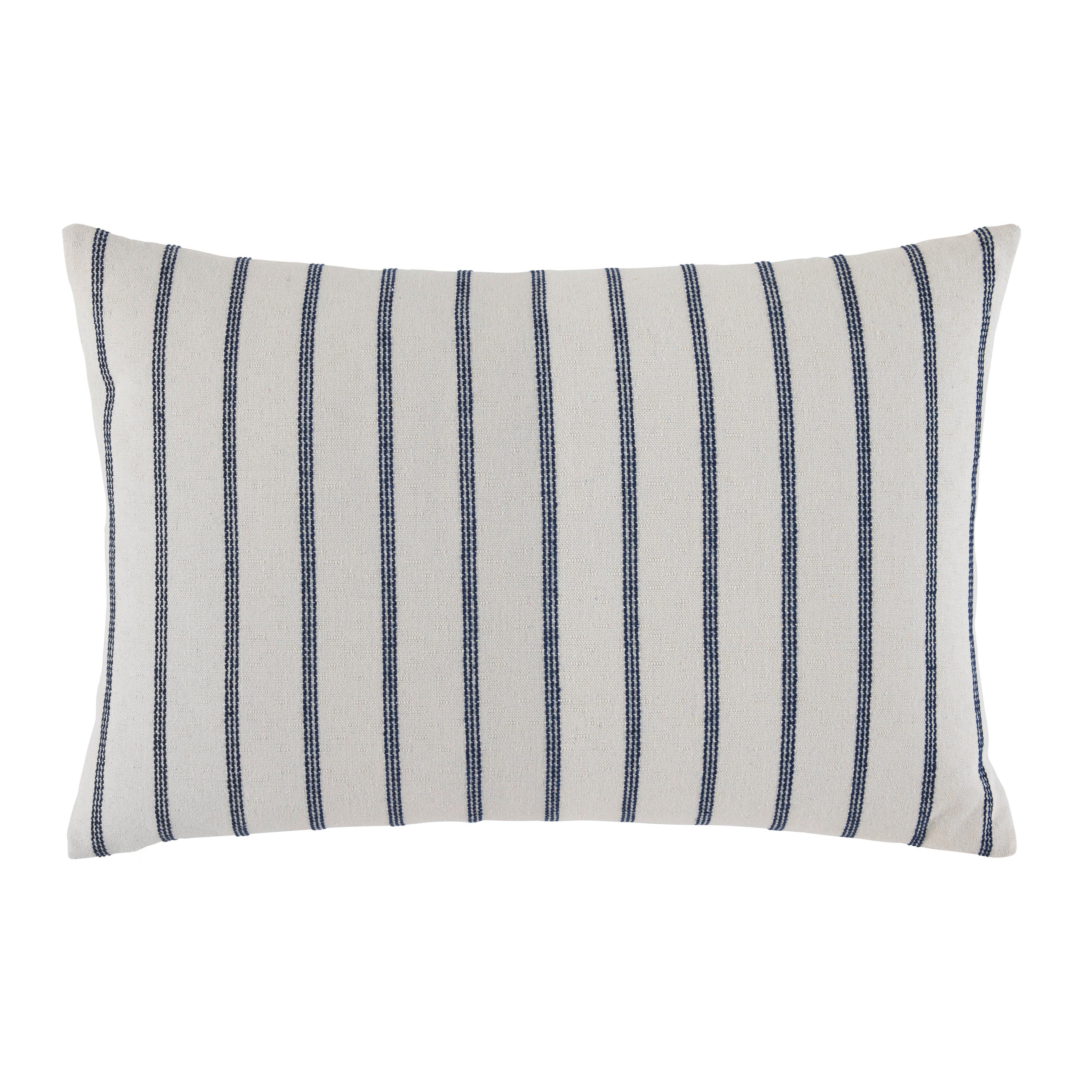 DEKORAČNÍ POLŠTÁŘ RIVA - krémová/tmavě modrá, textil (40/60cm) - Mömax