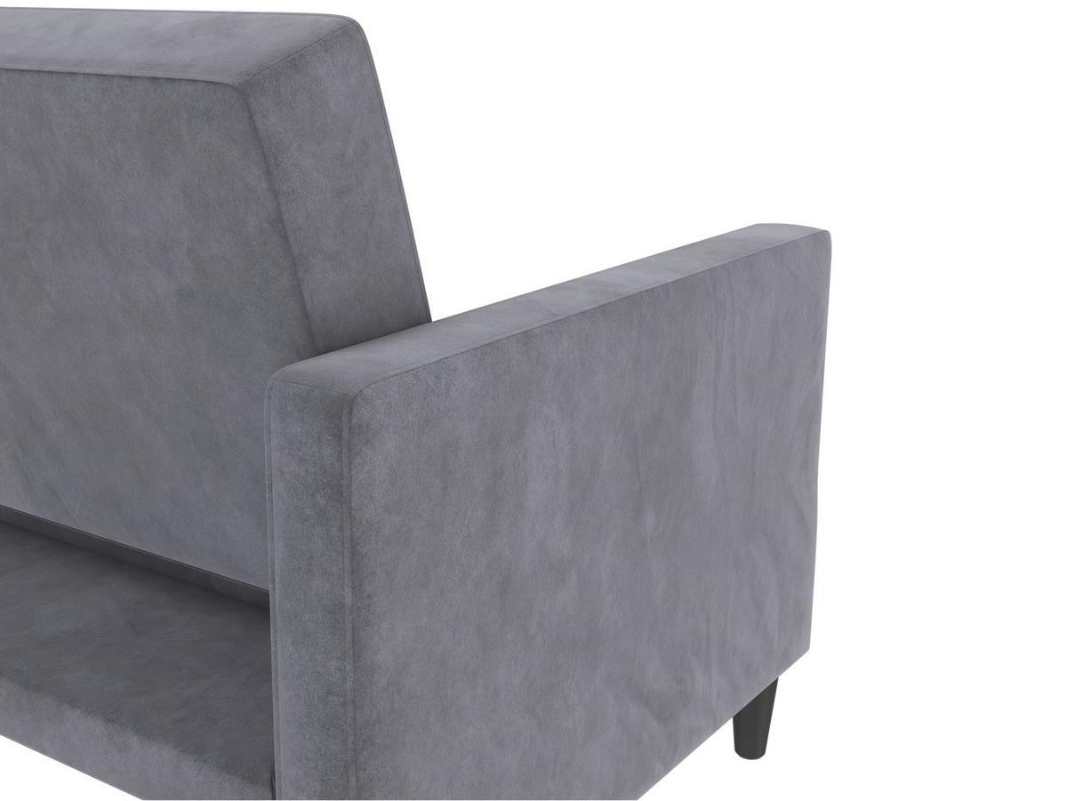 Schlafsofa Hannover Anthrazit, mit Schlaffunktion - Anthrazit/Schwarz, Basics, Textil (203/82/83cm) - Livetastic