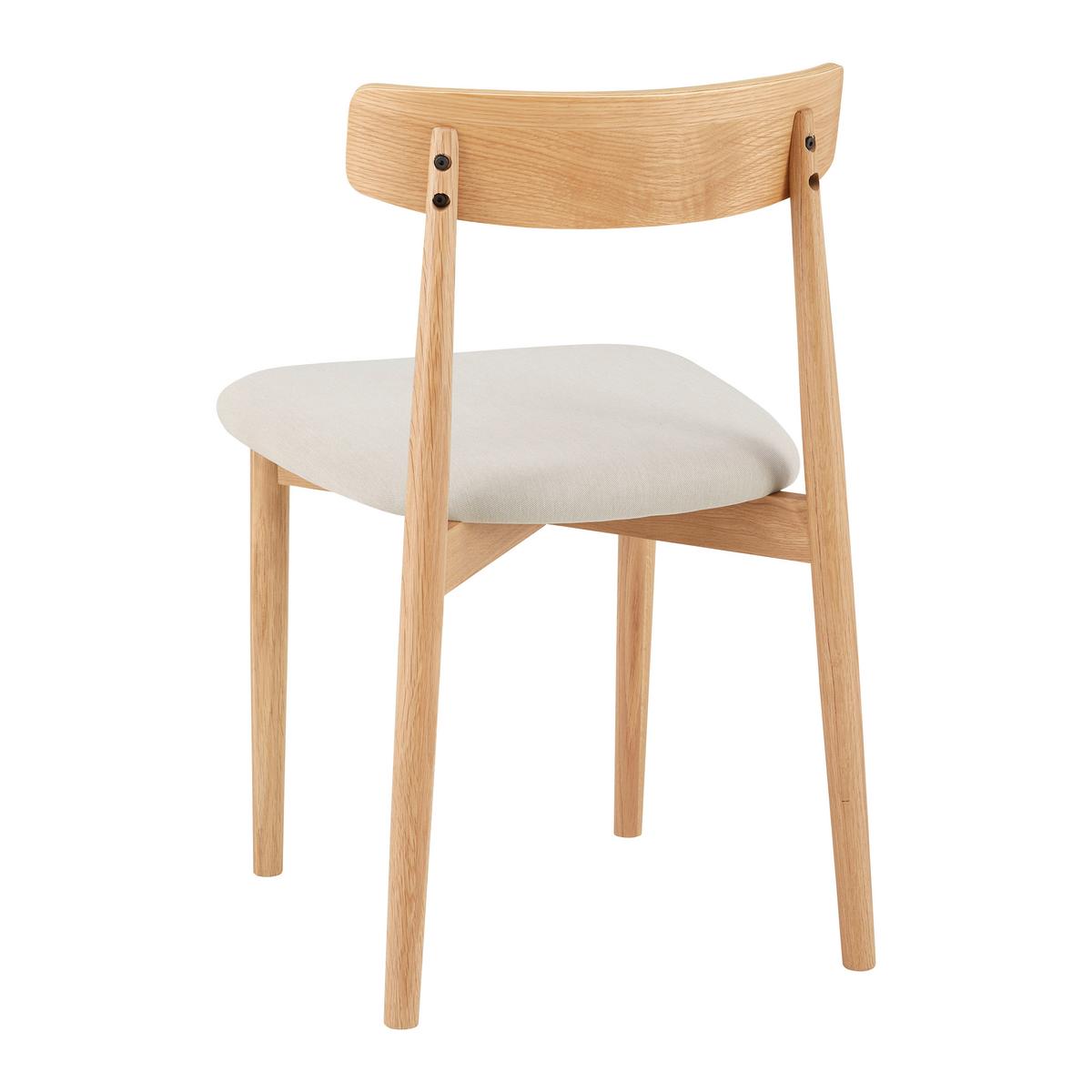Židle NOAH dubové dřevo/béžová - přírodní barvy/béžová, Moderní, dřevo/textil (47/78/51cm) - Bessagi Home