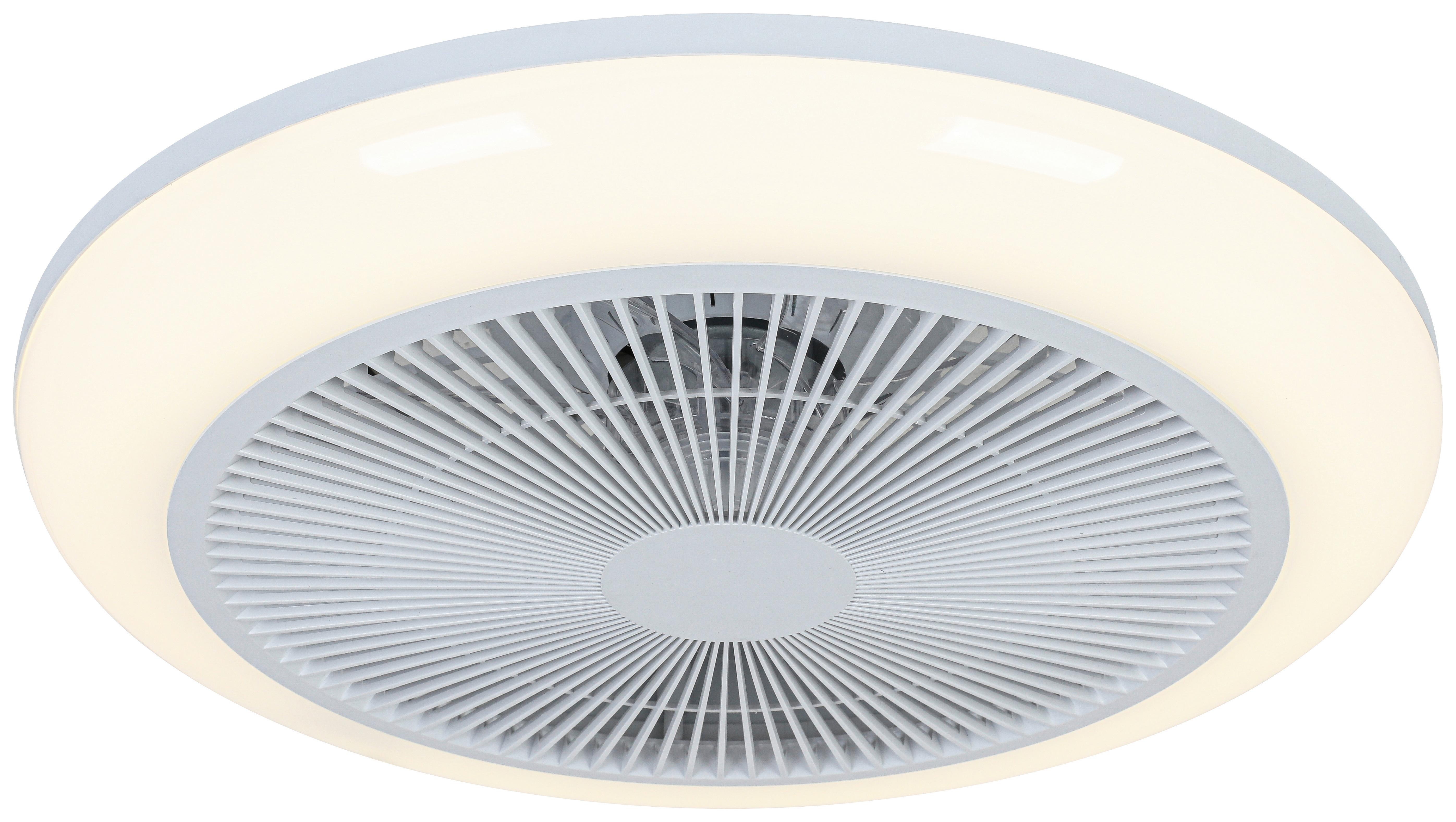 STROPNÍ VENTILÁTOR OLIVER - bílá/průhledné, Moderní, kov/plast (46/14,5/14,5cm) - Mömax