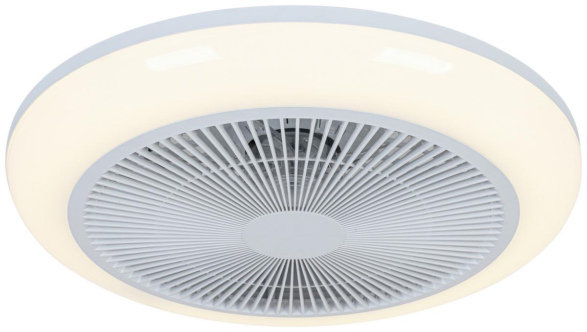 STROPNÍ VENTILÁTOR OLIVER - bílá/průhledné, Moderní, kov/plast (46/14,5/14,5cm) - Mömax