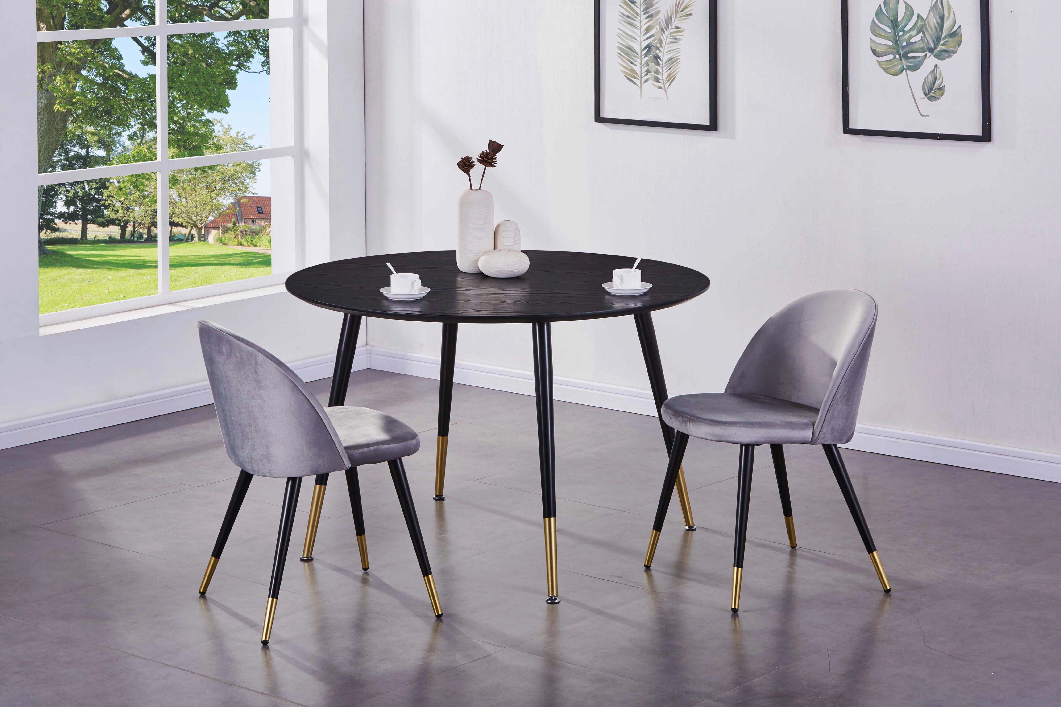 Esstisch Dipp - Messingfarben/Schwarz, Design, Holzwerkstoff/Metall (115/115/75cm) - Livetastic
