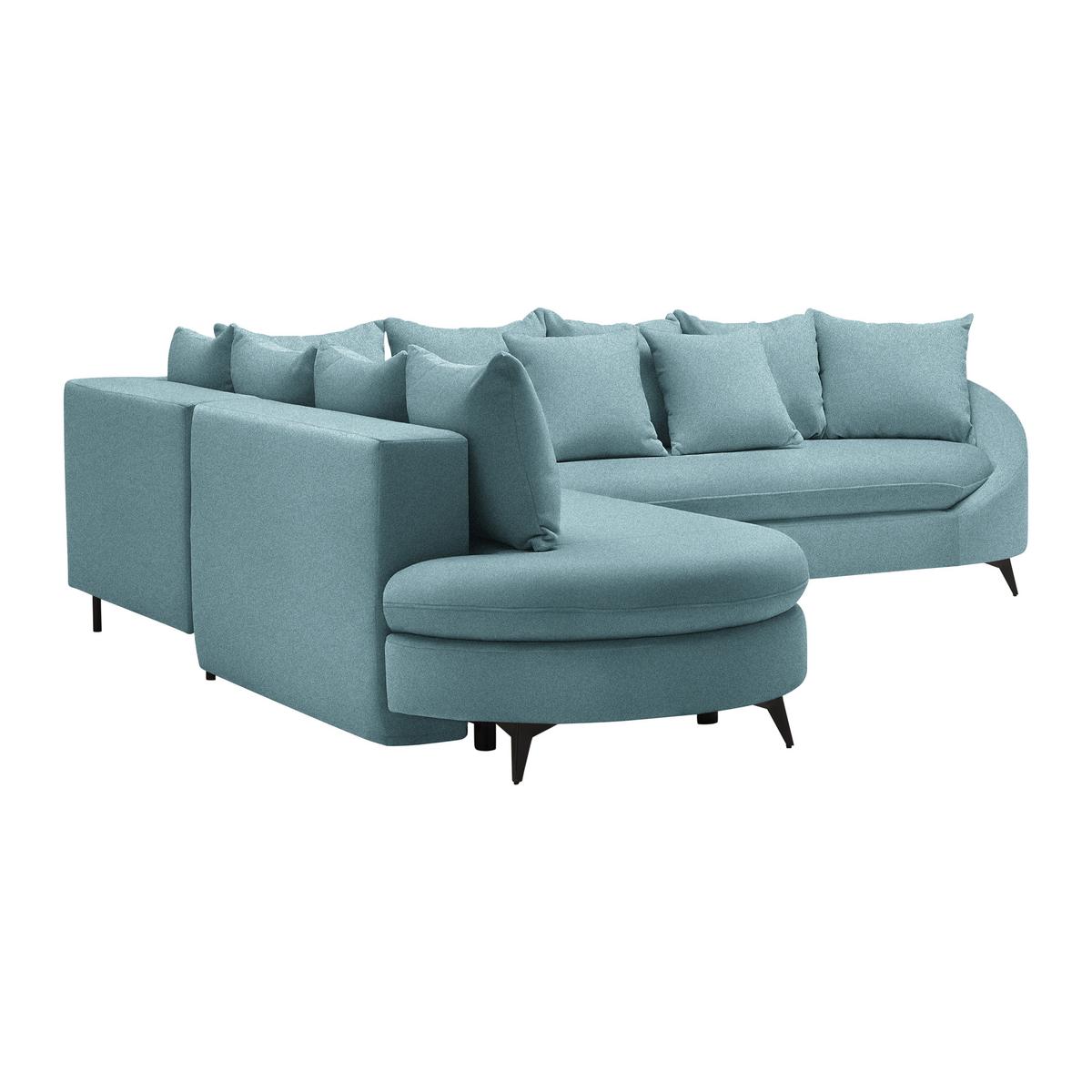 Rohová sedačka AXEL, levá, modrá žinylka - modrá/černá, Moderní, kov/textil (250/291cm) - Mömax