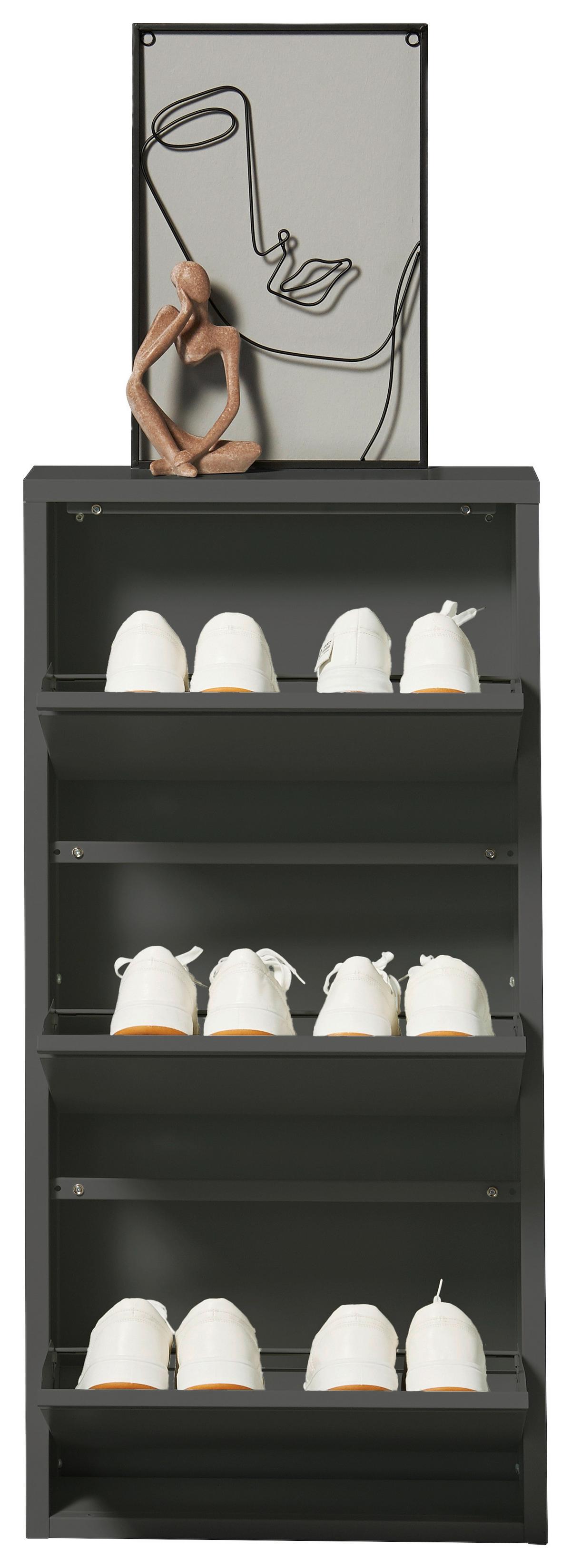 Vyklápěcí botník BERT antracit - antracitová, Konvenční, kov (51/104/16cm) - Mömax