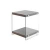 Beistelltisch Mit Ablage Elementary Dunkelbraun - Klar/Dunkelbraun, Basics, Glas/Holzwerkstoff (35/35/45cm) - Kayoom