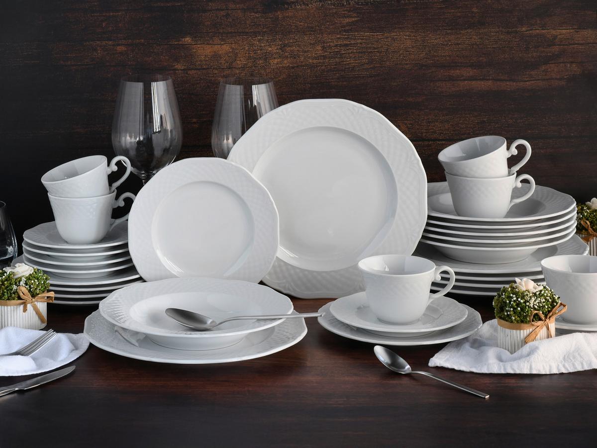 Kombiservice Arianne 30-Tlg Keramik, Weiß - Weiß, Basics, Keramik - Creatable