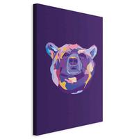 Leinwandbild Colourful Bear Violett B: 80 cm - Violett, Basics, Holz/Textil (80/120/1,2cm) - artgeist