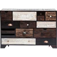 Kommode 114 Cm Finca, Braun/schwarz/weiß - Schwarz/Braun, Trend, Holz/Holzwerkstoff (114/80/35cm) - Kare-Design