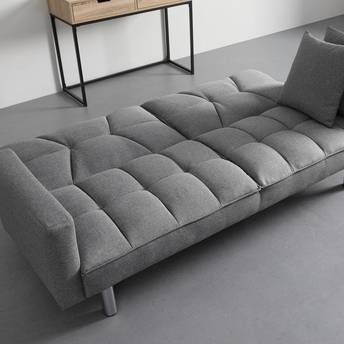 Rozkladacia pohovka DAVID, sivá - sivá/chrómová, Modern, kov/drevo (196/83/89cm) - Bessagi Home