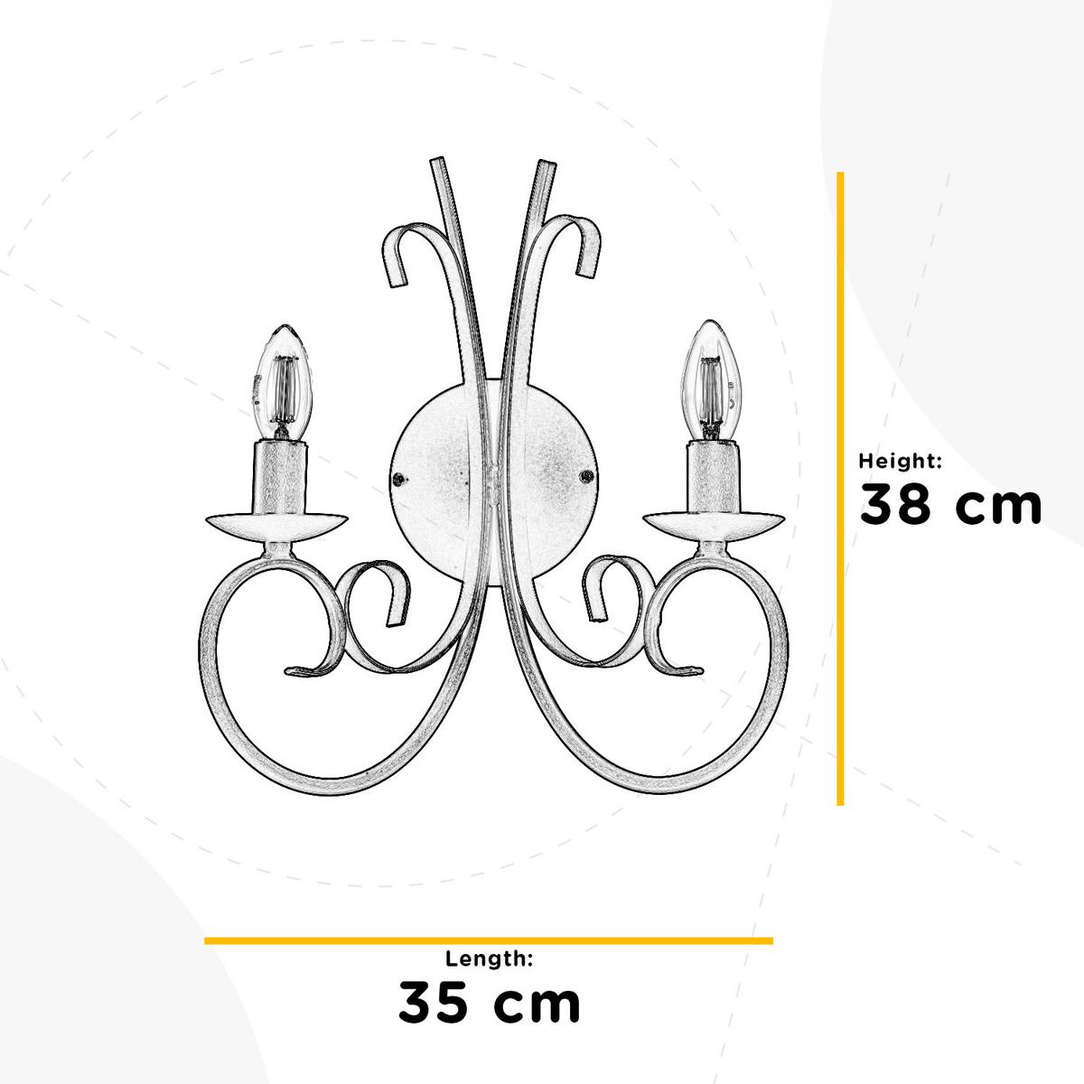 Wandleuchte 4885/Ap2 - Weiß, KONVENTIONELL, Metall (35/38cm)
