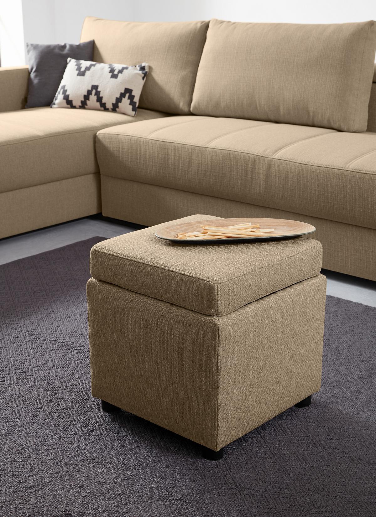 Sitzbox Looks IIi - Beige/Schwarz, Design, Textil (45/47/45cm) - LOOKS by W.Joop