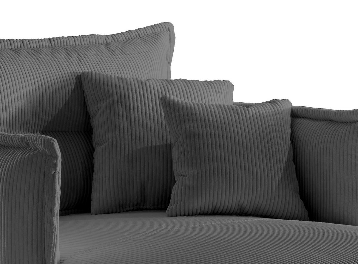 XXL-Sessel Lava Grau B: 111 cm - Schwarz/Grau, MODERN, Textil (111/101/167cm) - Livetastic