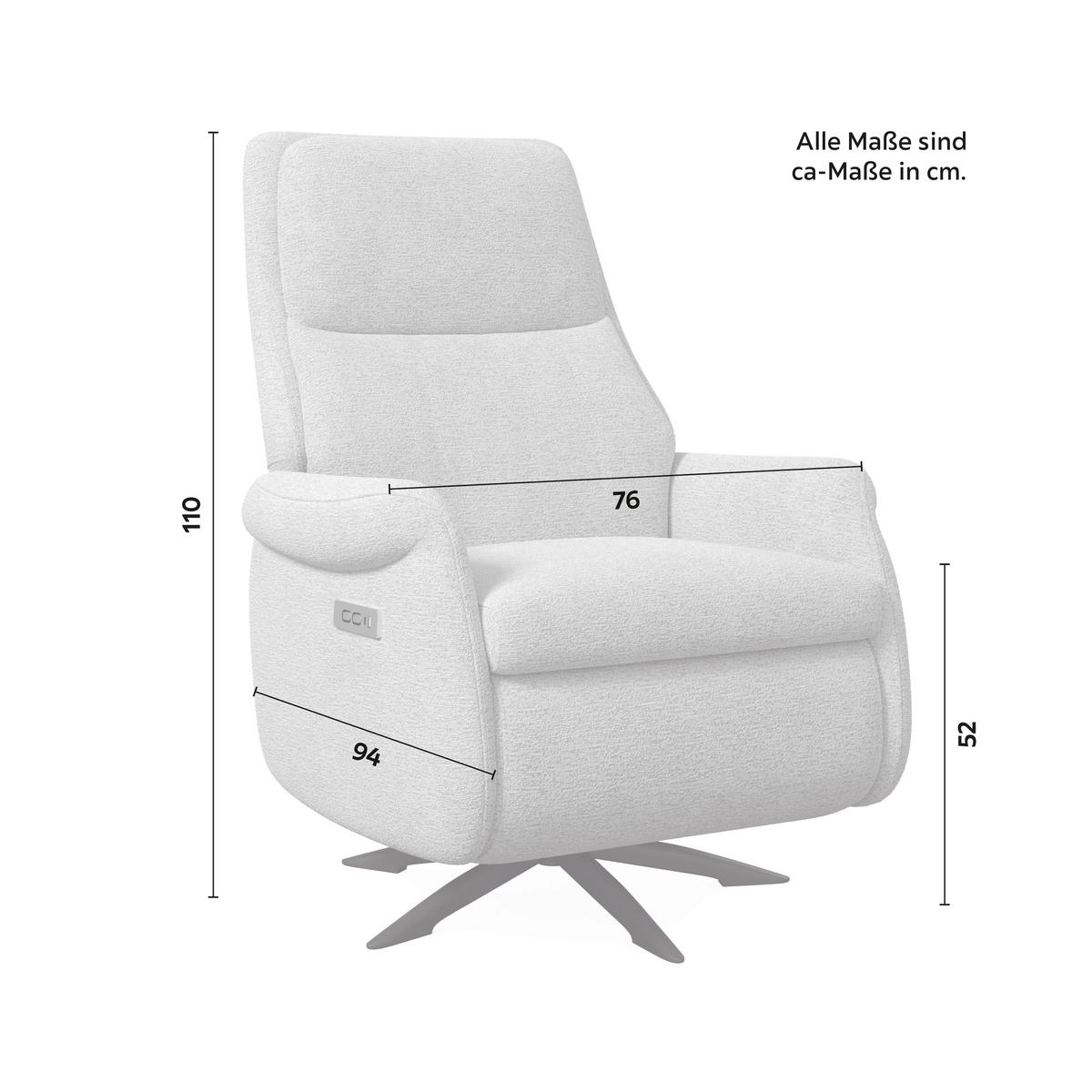 Relaxační křeslo ALICE, světle šedé buklé, max. 140 kg - černá/světle šedá, Moderní, kov/dřevo (76/110/94cm) - Bessagi Home