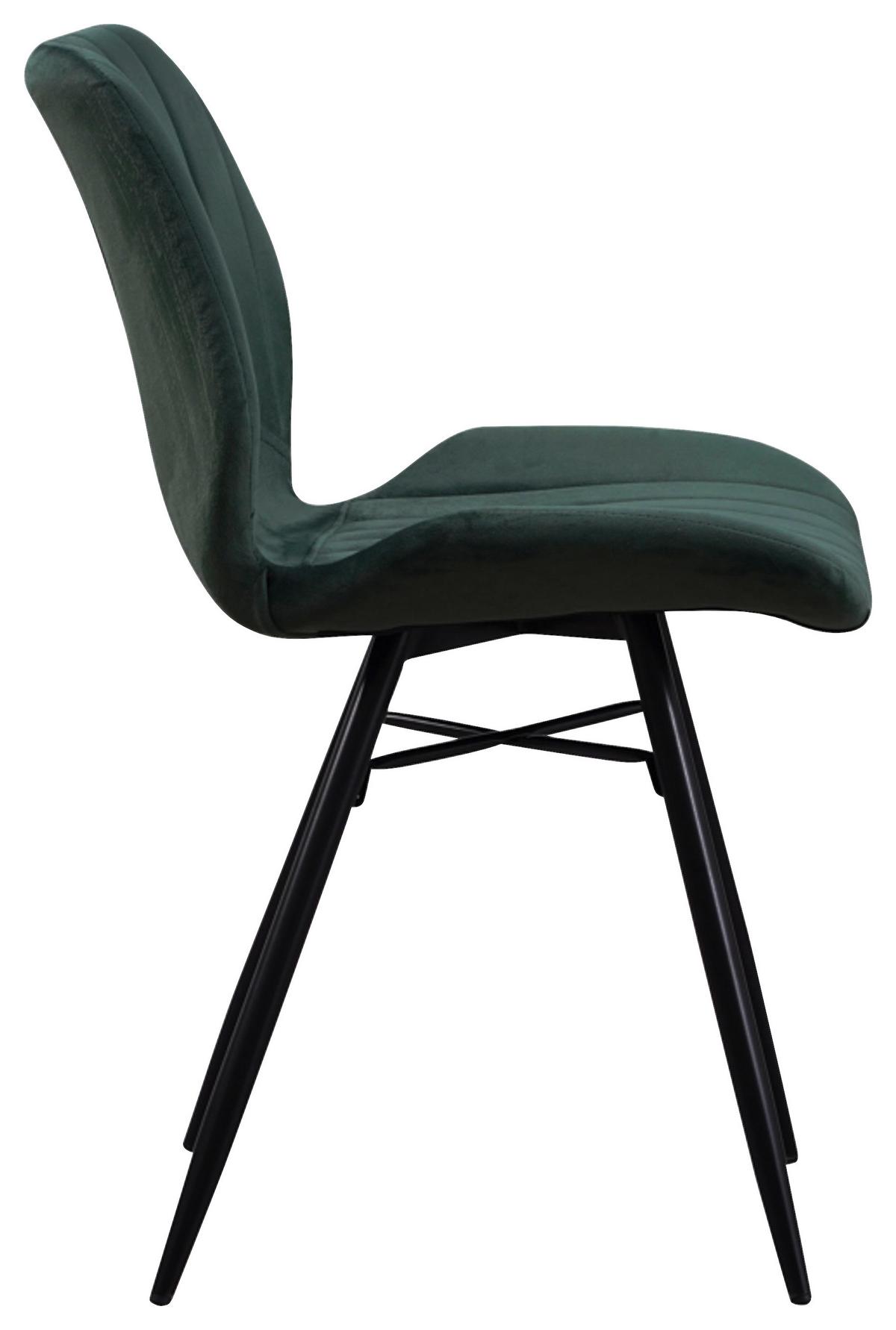 Stuhl-set Barron - Schwarz/Grün, Design, Textil/Metall (47/82/55cm) - MID.YOU