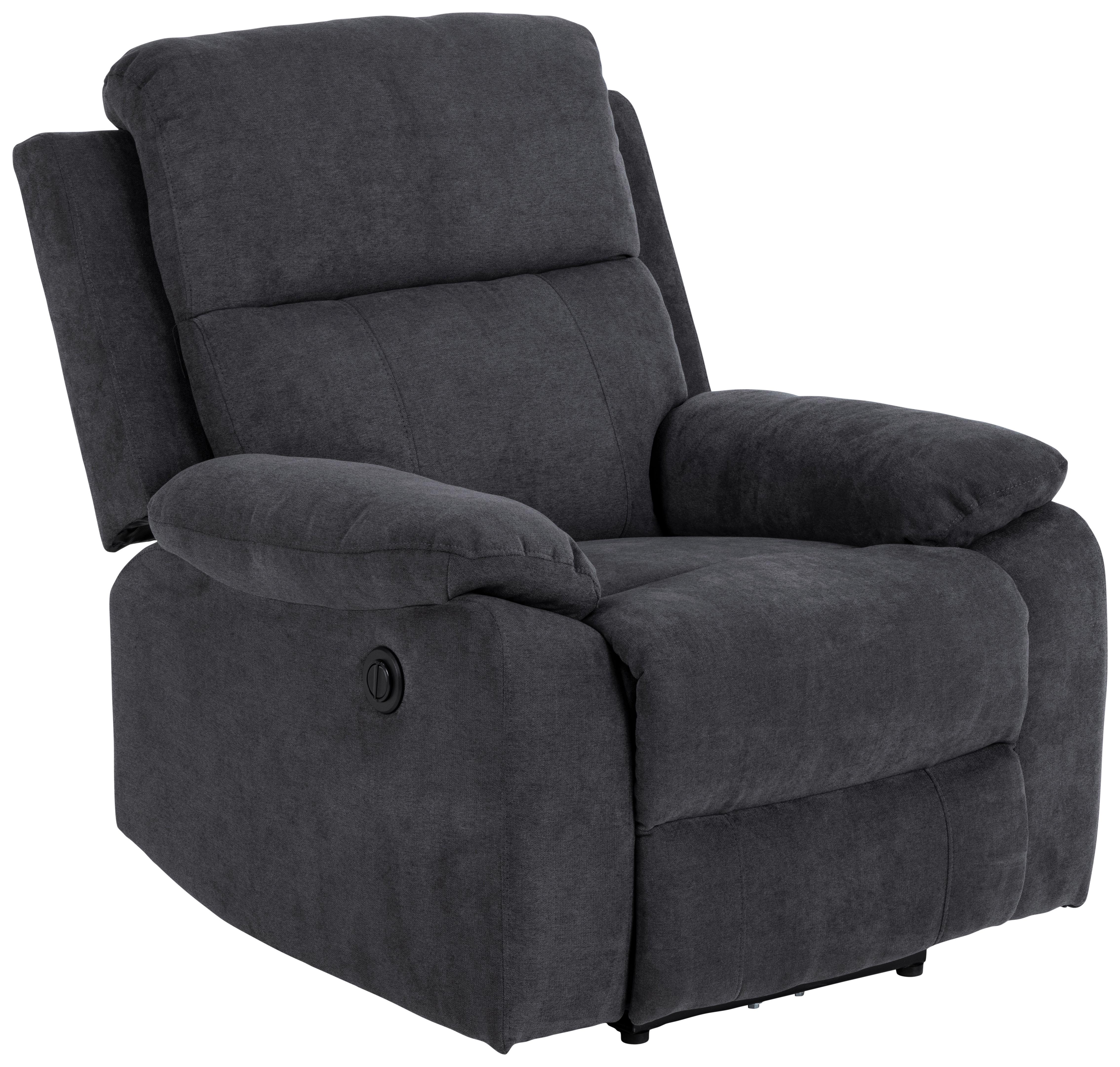 Relaxsessel Elektrisch Mora Polyester Dunkelgrau - Dunkelgrau/Schwarz, KONVENTIONELL, Textil (89,5/98/95cm) - MID.YOU