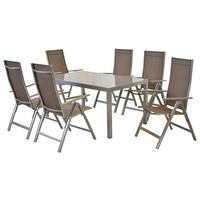 Gartenset Carrara - Taupe/Silberfarben, MODERN, Textil/Metall - Gardenson