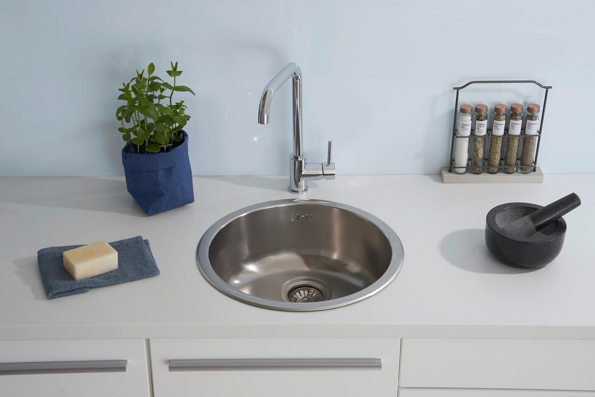 Spüle Respekta Inox Edelstahl Bxt: 44,6x44,6 cm - Edelstahlfarben, Trend, Metall (44,6/17cm) - Respekta