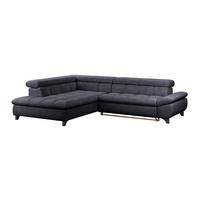 Eckbank Gemini Dunkelgrau, B: 234cm - Chromfarben/Dunkelblau, KONVENTIONELL, Textil (234/312cm)