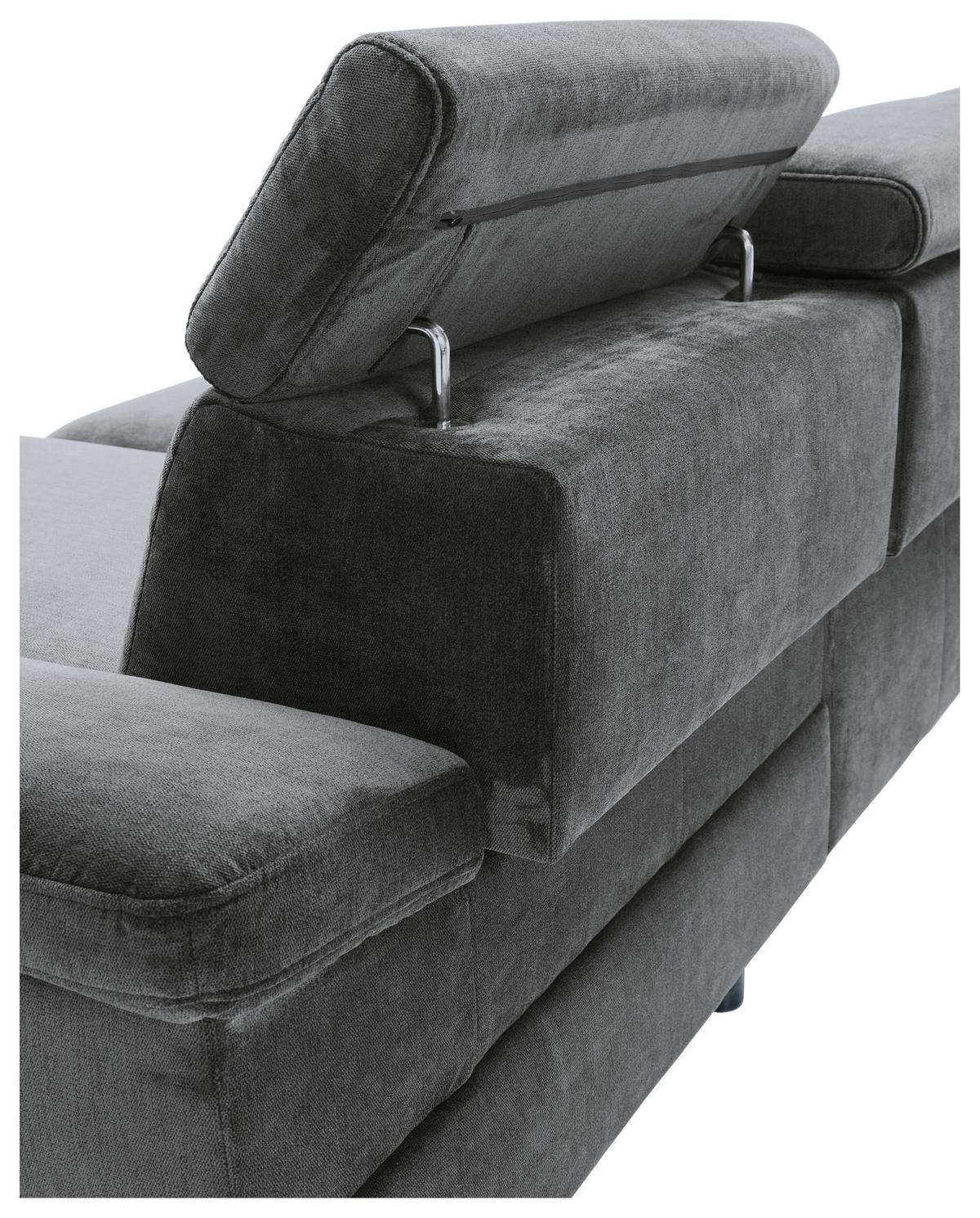 Ecksofa Rima - Anthrazit/Silberfarben, MODERN, Textil (262/182cm) - Trendmanufaktur