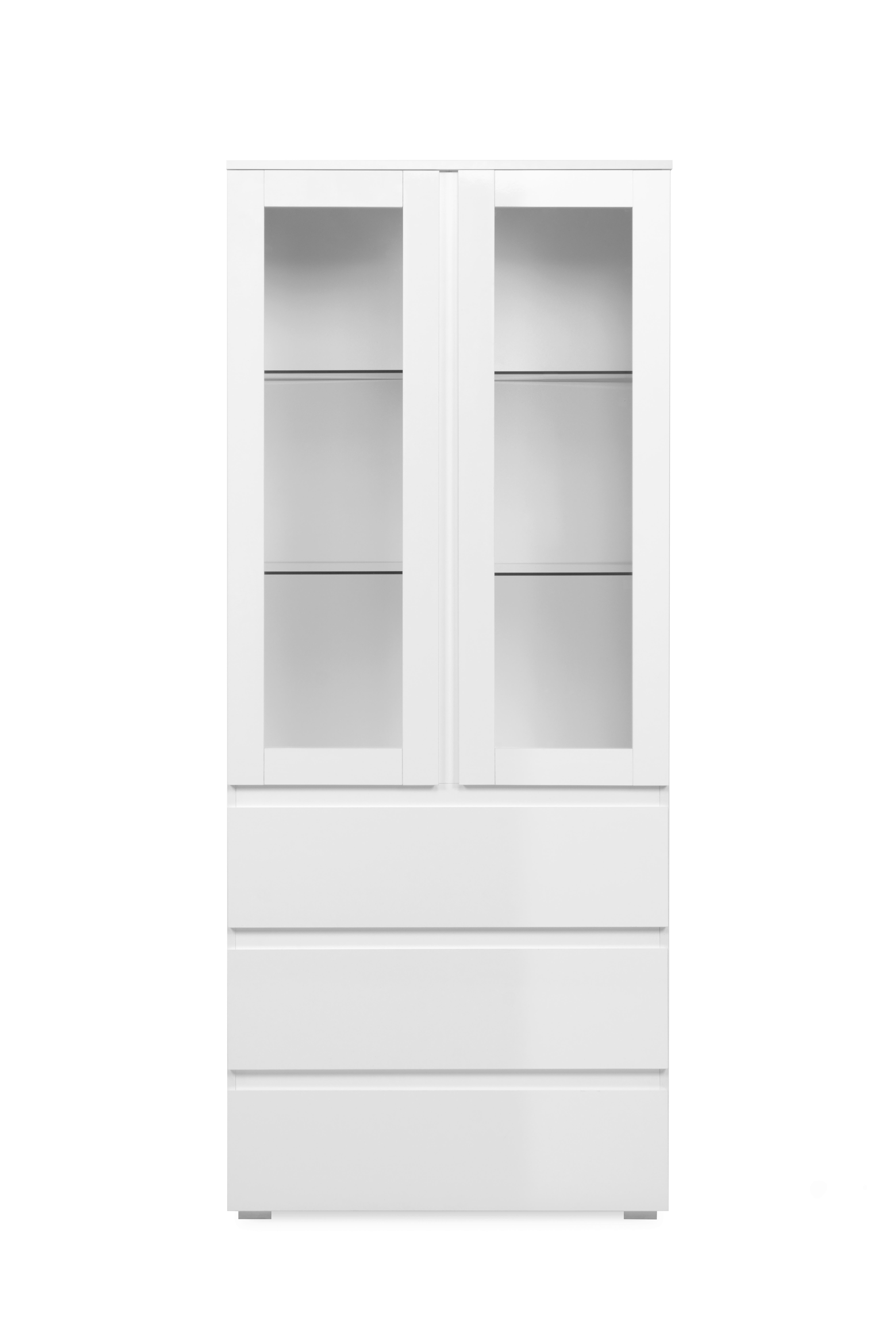 Vitrine Capetown Weiß HG B: 80 cm