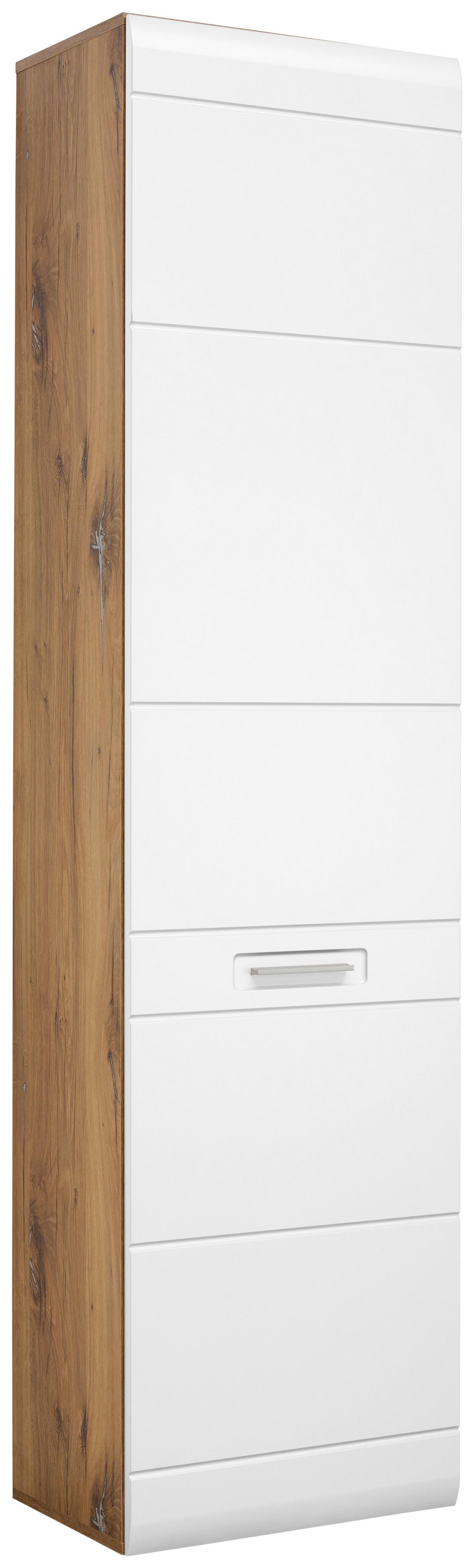 Garderobenschrank Auris Weiß/eiche Dekor B: 52 Cm - Eichefarben/Weiß, MODERN (52/204,2/37,1cm) - Luca Bessoni