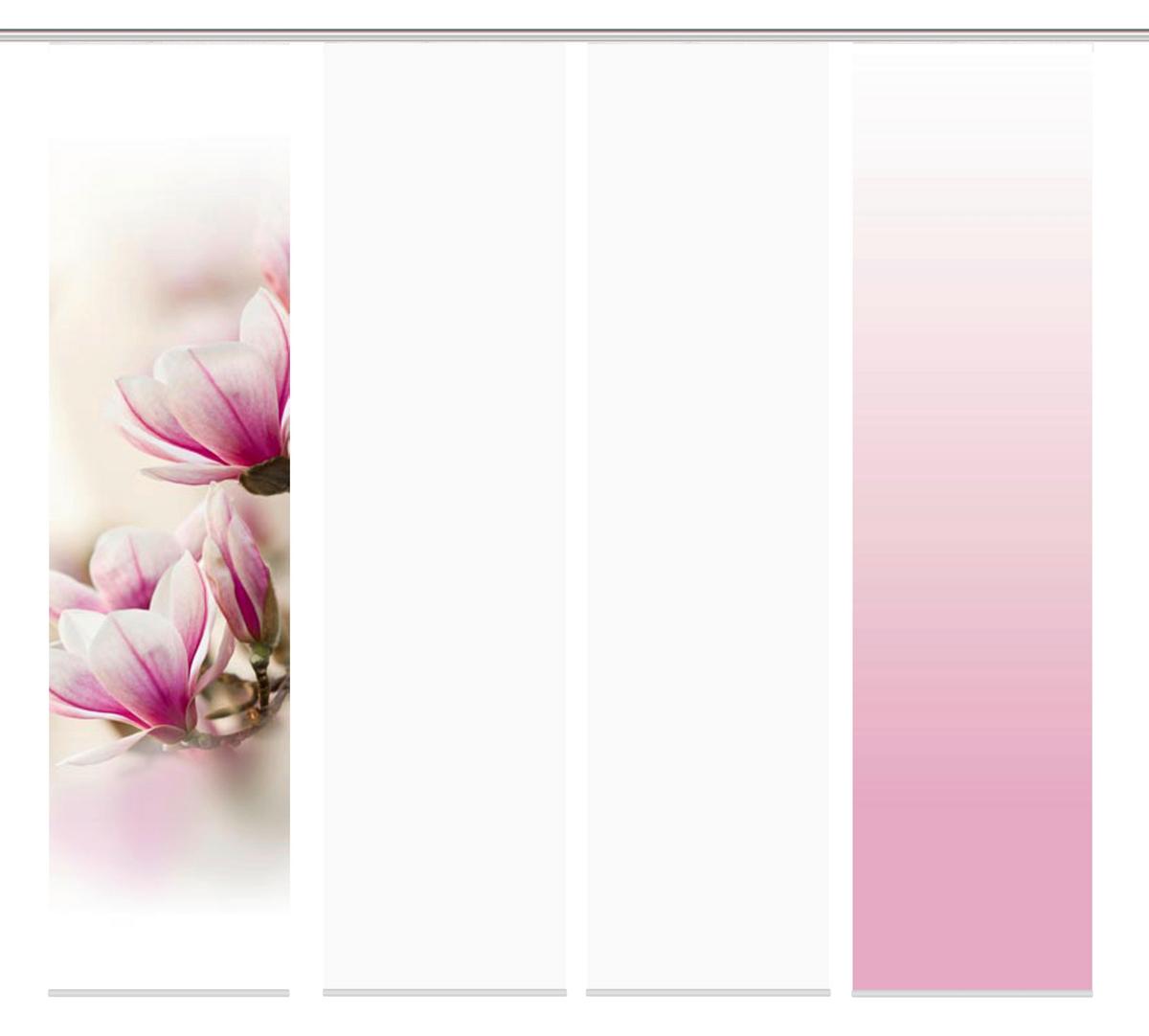 Vorhang mit Paneelwagen Magnene 60x245 cm Rosa/Weiß - Rosa, Basics, Textil (60/245cm)
