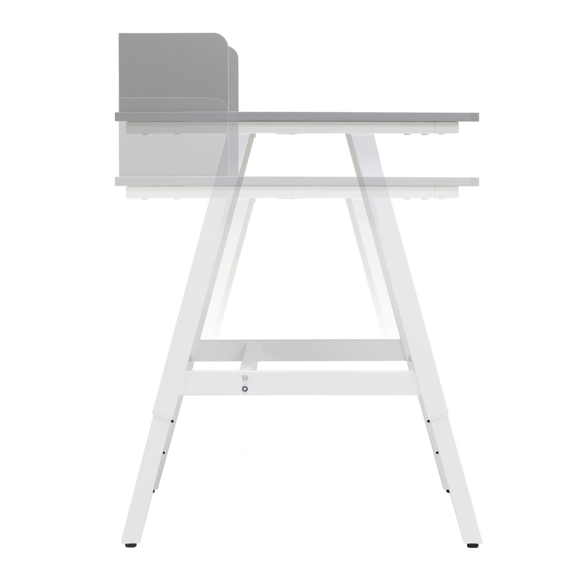 Písací stôl EMMELIE - sivá/biela, Modern, kov/kompozitné drevo (80/54-85/60cm) - Mömax