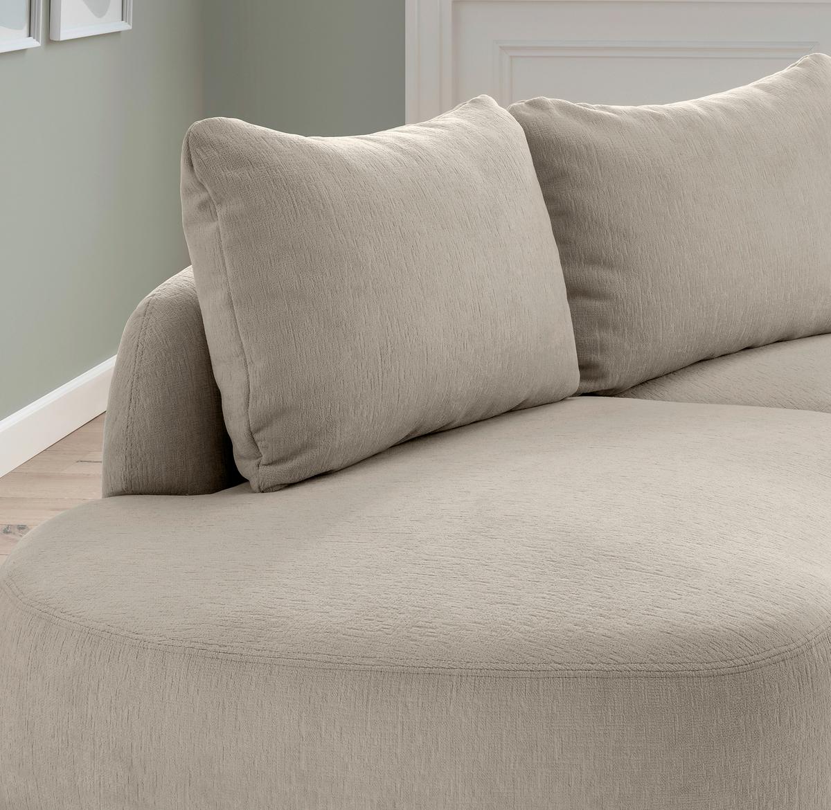 Ecksofa Doppo, Taupe S: 250x139 cm - Taupe/Schwarz, MODERN, Textil (250/139cm) - Livetastic