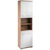 Hochschrank Nebraska06 B: 50 cm Weiß - Chromfarben/Weiß Hochglanz, MODERN, Holzwerkstoff (50/192/31cm) - MID.YOU
