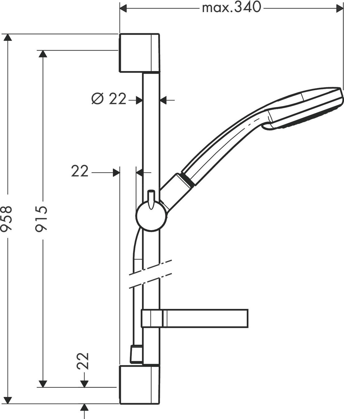 Brausegarnitur Hansgrohe Chromfarben 4-Fach Verstellbar - Chromfarben, Basics (14/99,7/26,1cm) - Hansgrohe
