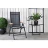 Gartensessel-Set 2-Tlg. Panama Metall/Textil - Schwarz/Naturfarben, KONVENTIONELL, Textil/Metall (60/110/75cm) - Gardenson