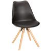 Jedálenská stolička Lilly s drevenými nohami, čierna - čierna/farba duba, Modern, drevo/plast (48/81/57cm) - Mömax