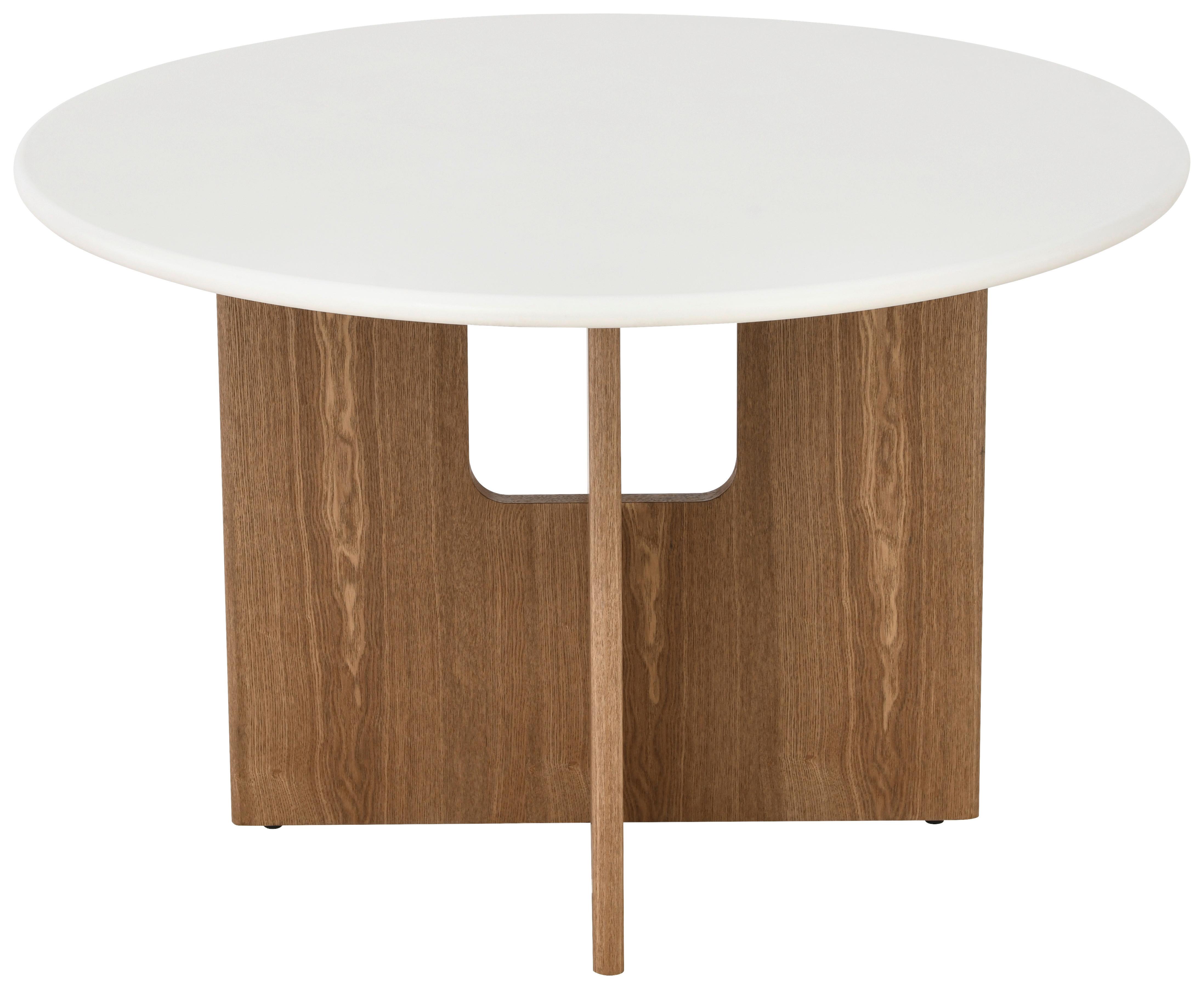 Esstisch Levi Weiß/Eichefarben D: 120 cm - Eichefarben/Weiß, MODERN, Holz/Wellpappe (120/120/75cm) - Livetastic