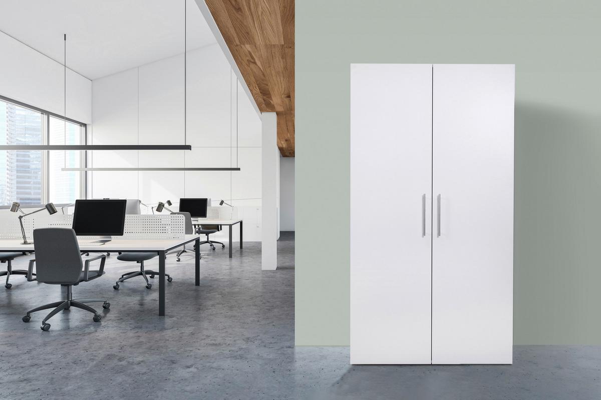 Schrankküche mit Kühlschrank + Kochfeld 104 cm Weiß - Edelstahlfarben/Eichefarben, KONVENTIONELL, Holzwerkstoff/Metall (104/193/67cm) - Respekta