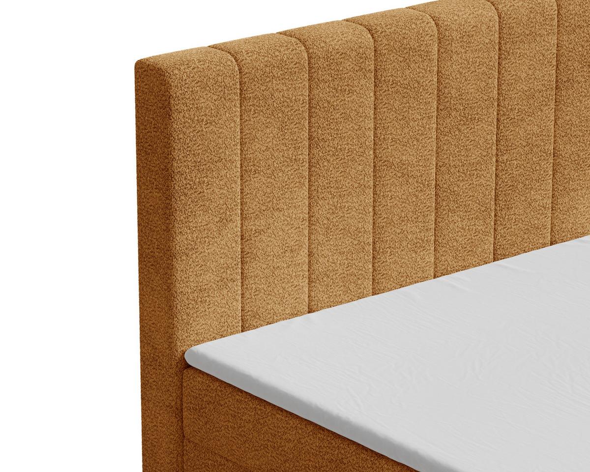Boxbett Paris mit Topper 180x200 - Rostfarben/Schwarz, MODERN, Holz/Kunststoff (180/200cm) - Livetastic