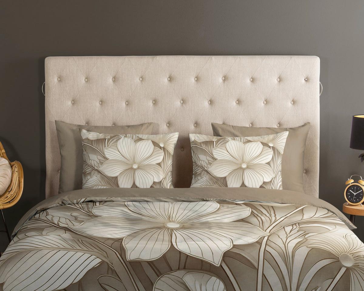 WENDEBETTWÄSCHE ARTDECO - Taupe/Sandfarben, Basics, Textil (140/200cm)