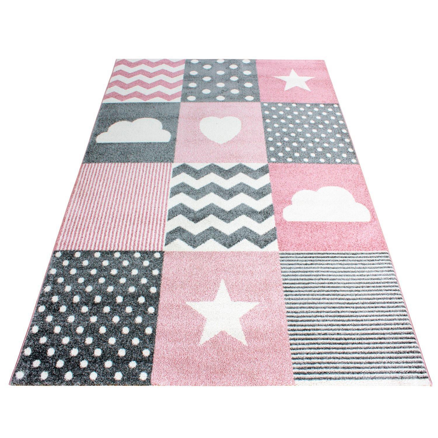 Detský koberec 80x150 cm - pink/sivá, Trend, textil (80/150cm) - Ben'n'jen