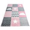 Kinderteppich Herz Grau/weiß/pink Kids 80x150 Cm - Pink/Weiß, Trend, Textil (80/150cm)
