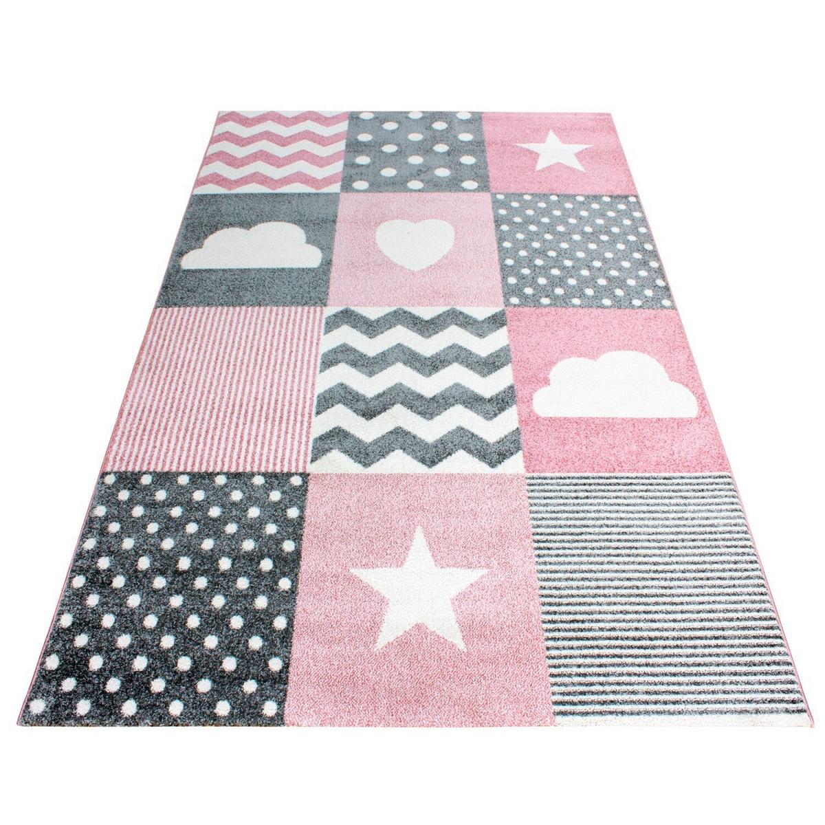 Detský koberec 80x150 cm - pink/sivá, Trend, textil (80/150cm) - Ben'n'jen