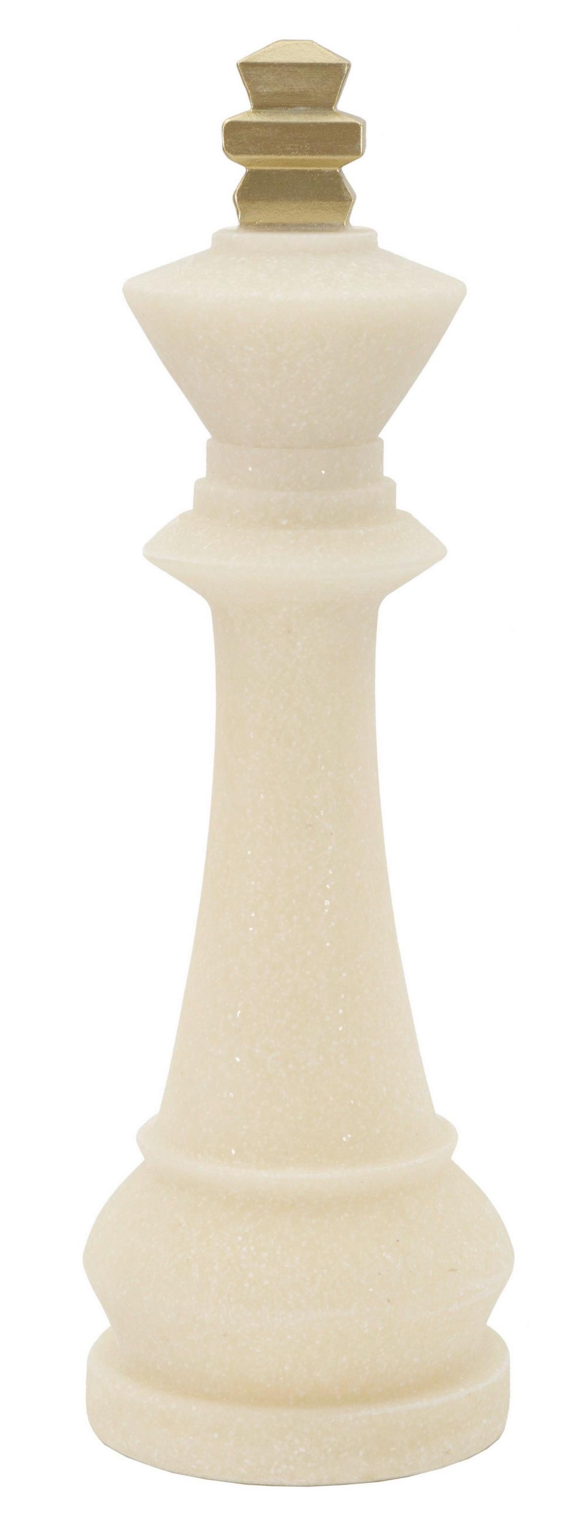 Skulptur Kunststoff, Weiß/gold - Basics, Kunststoff (13/41/13cm)