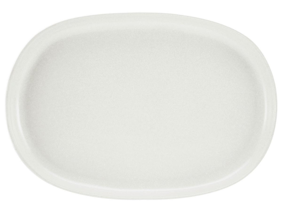 Servierplatte Oval Aus Keramik Uno B: 33 cm, Weiß - Weiß, Basics, Keramik - Creatable