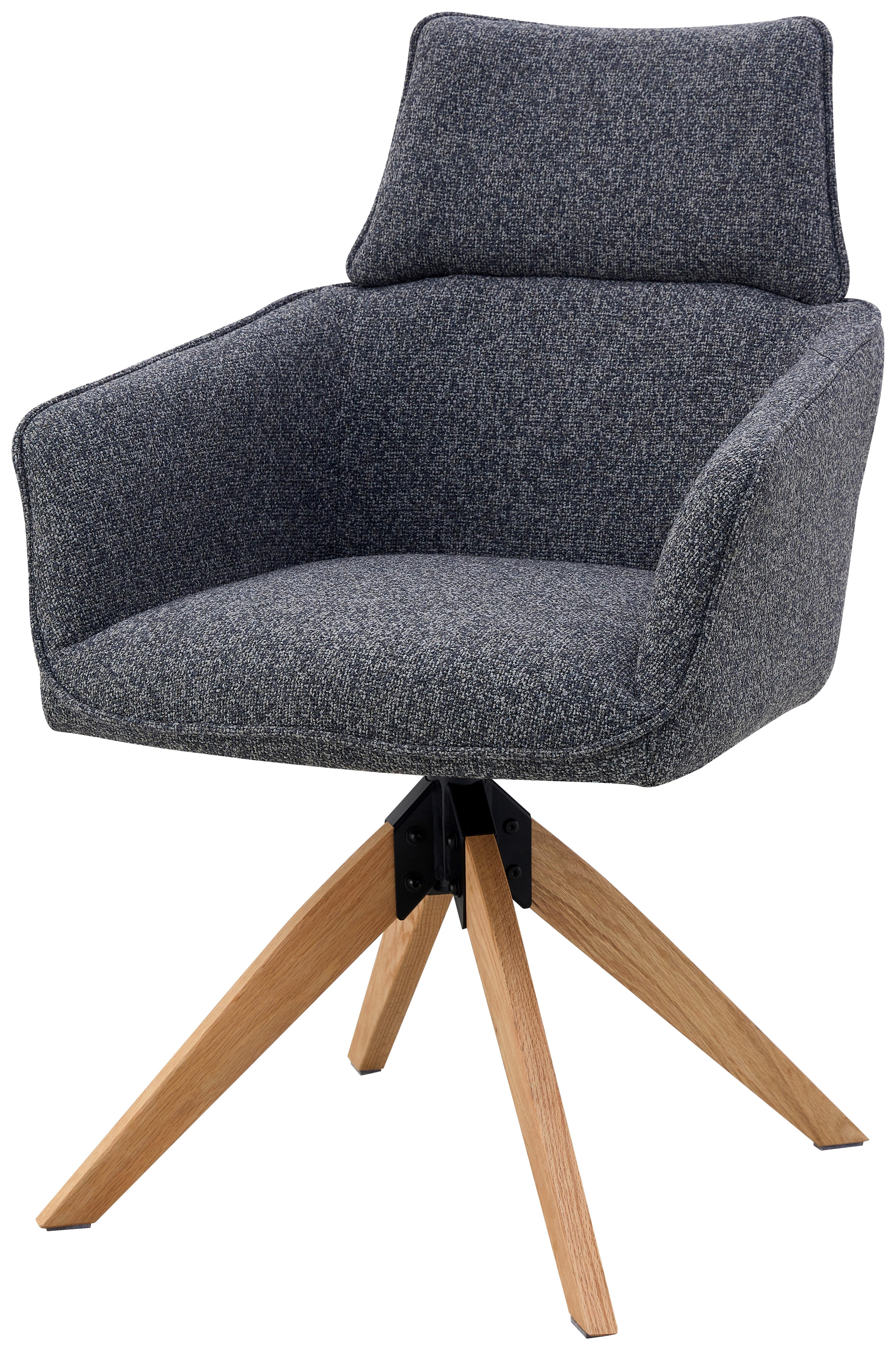 Armlehnstuhl Maris Webstoff Anthrazit, B: 60 Cm - Anthrazit/Naturfarben, KONVENTIONELL, Holz/Textil (60/94/67cm) - Livetastic