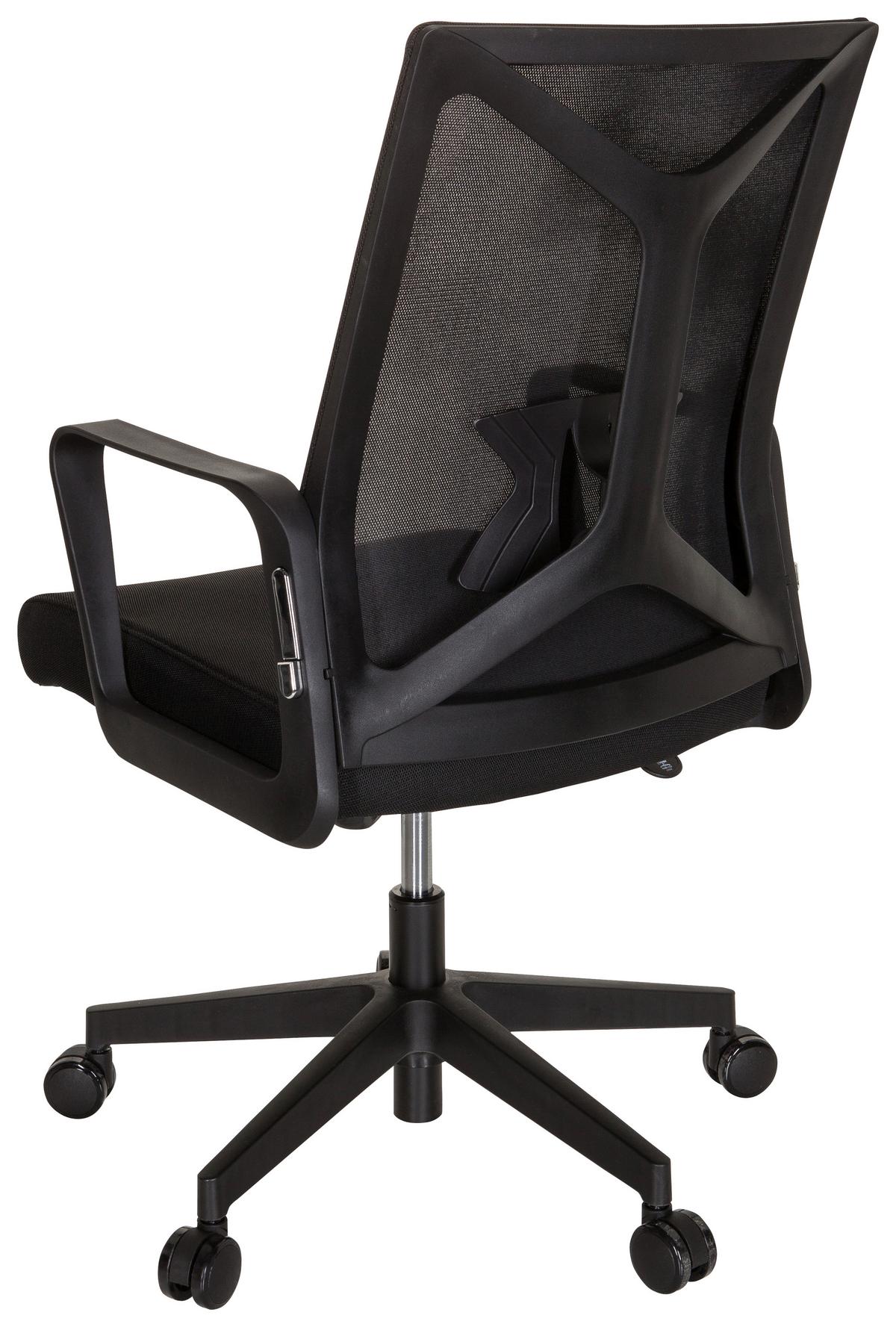 Drehstuhl Enco Schwarz - Schwarz, MODERN, Kunststoff/Textil (57/97/62cm) - MID.YOU