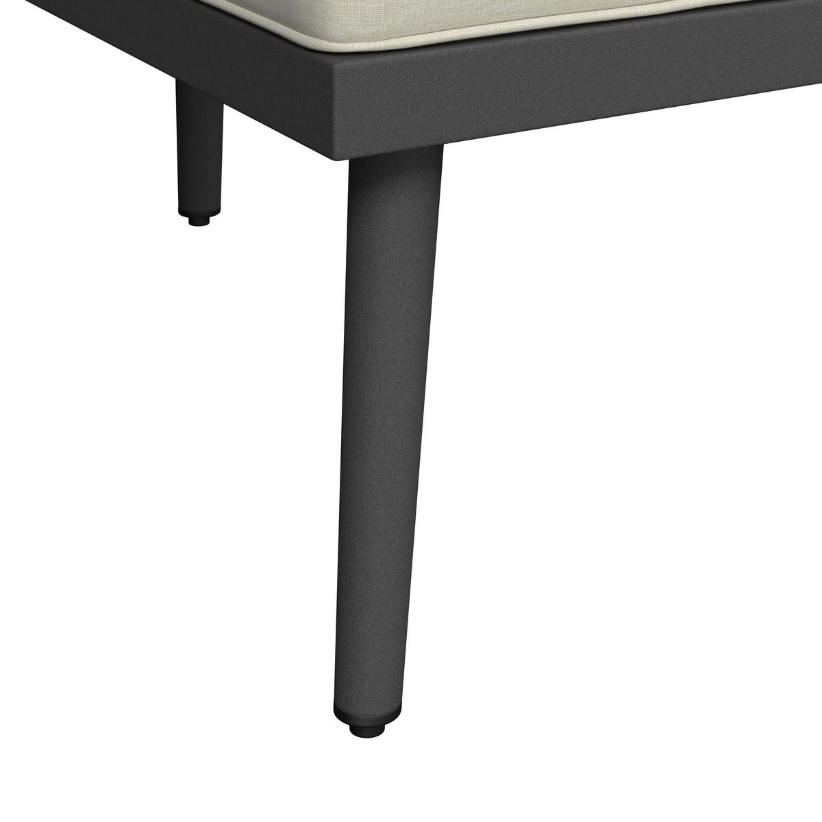 Loungegarnitur Sallie Creme Akazie Metall/Outdoorstoff - šedá/světle šedá, Moderní, kov/dřevo - Bessagi Garden