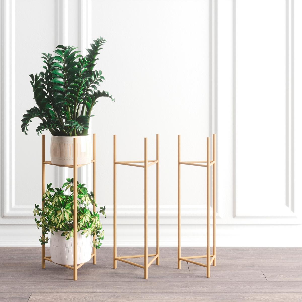 Blumenständer Aluminnium Gold- Farben Bxhxt: 23x90x23 Cm - Goldfarben, Basics, Metall (23/90/23cm)