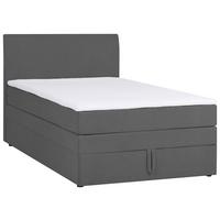 Boxspringbett mit Topper & Bettkasten 120x200 Wickie - Schwarz/Grau, KONVENTIONELL, Holz/Textil (120/200cm)