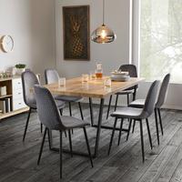 Jedálenský stôl Dave 160x90 cm - čierna/farba duba, Modern, kov/drevo (160/90/76cm) - Modern Living
